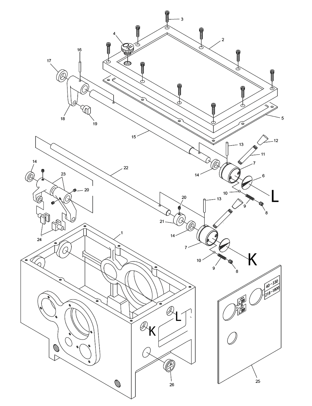 Fig-22 Diagram and Parts List for E-1236VS 892322 Jet Lathe