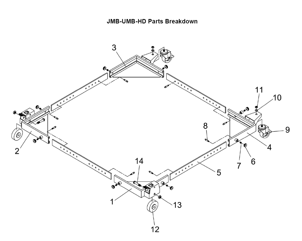 Page 1 Diagram and Parts List for 708119  Jet Hand Truck & Dolly