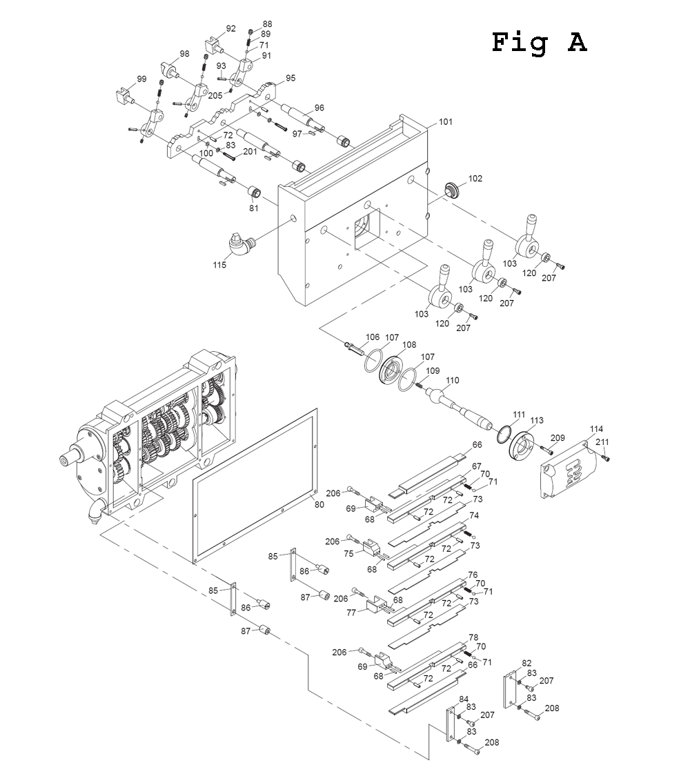Fig-4 Diagram and Parts List for EGH-1740 892509 Jet Lathe