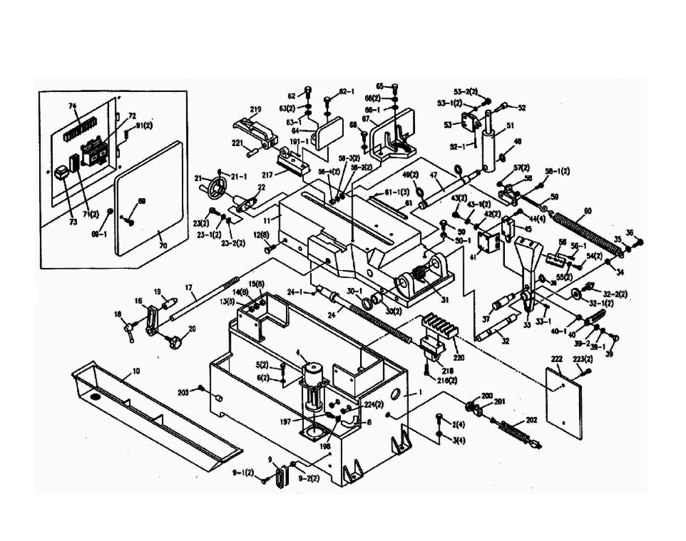 Fig-0 Diagram and Parts List for 414468  Jet Table Saw