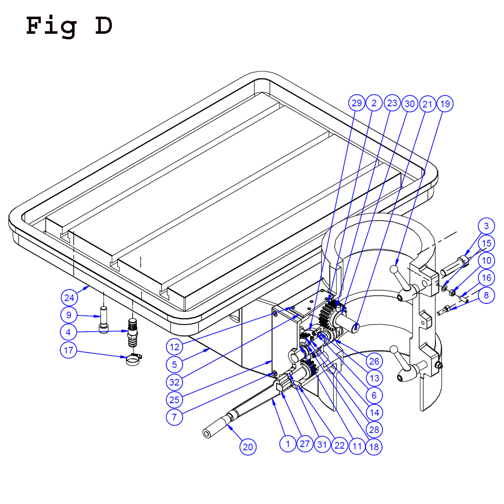 Fig-11 Diagram and Parts List for J-2360 354051 Jet Drill Press
