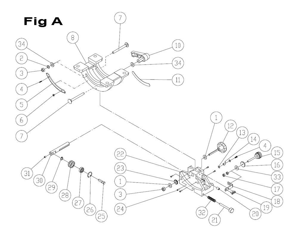 Fig-1 Diagram and Parts List for 714850  Jet Table Saw
