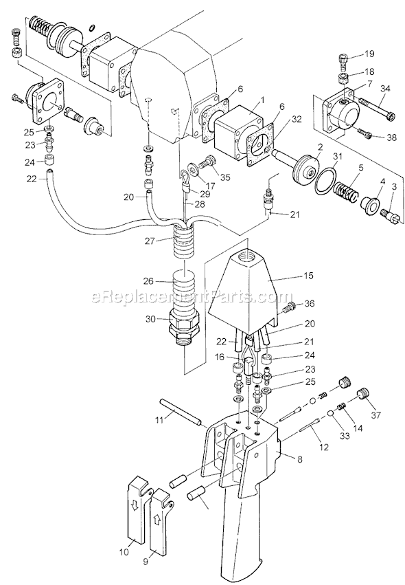 Page E Diagram and Parts List for AH-25C-10 105970 Jet Hoist & Winch