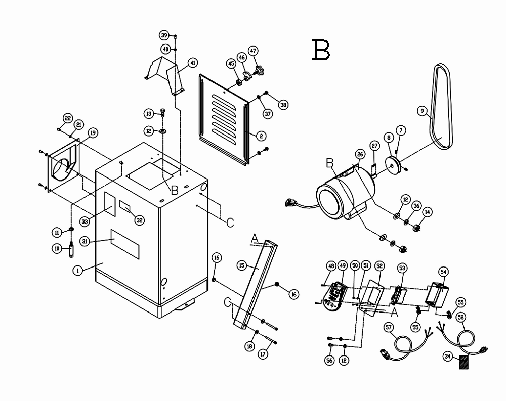 Fig-2 Diagram and Parts List for 708466DXK  Jet Planer Jointer