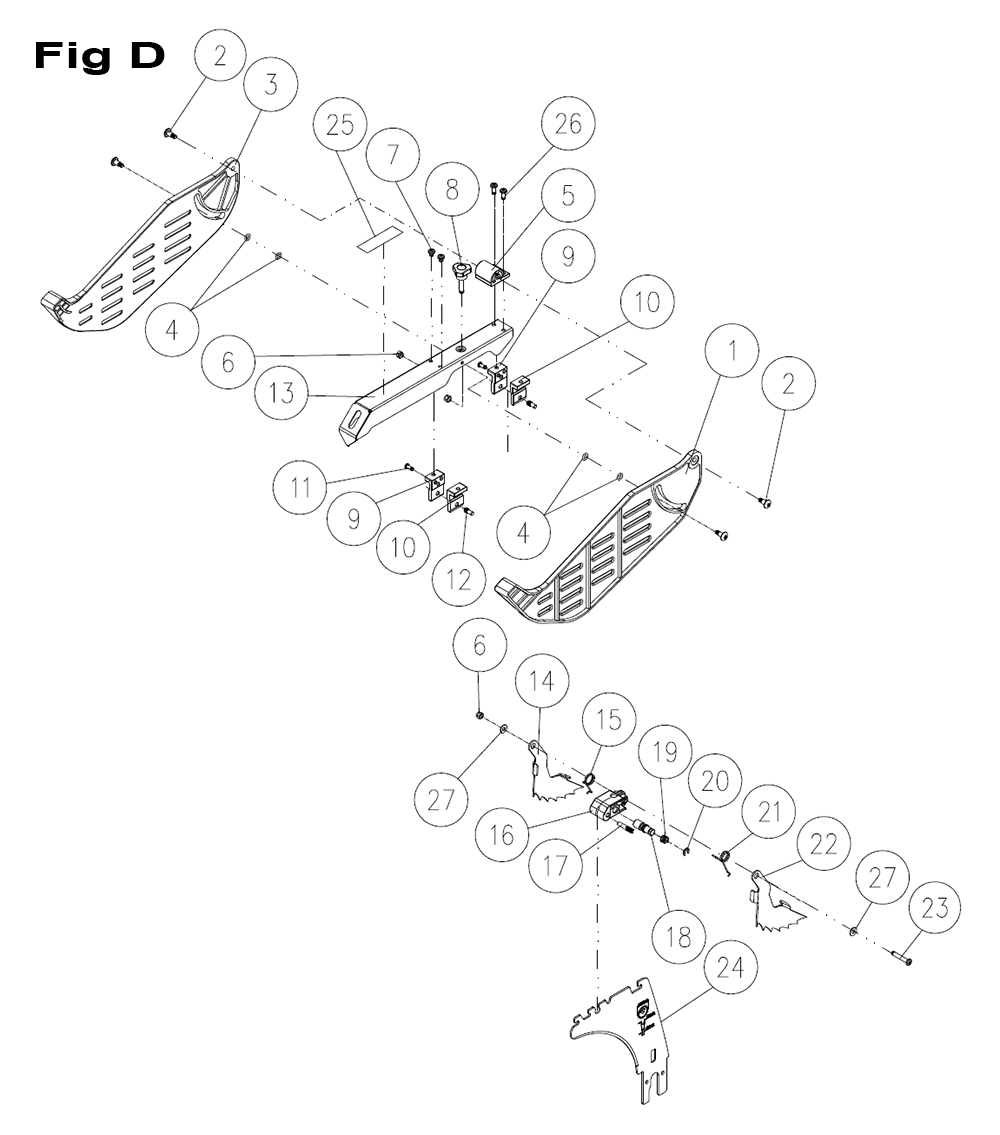 Fig-5 Diagram and Parts List for 725003K  Jet Table Saw