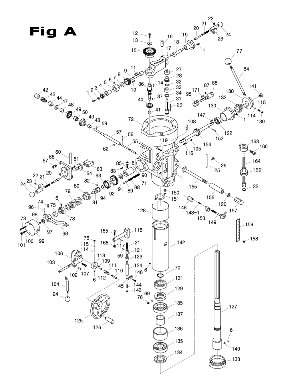 Fig-1 Diagram and Parts List for 698126  Jet Mill
