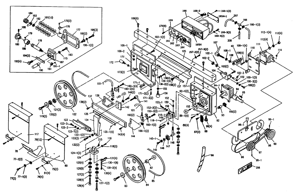 Fig-2 Diagram and Parts List for 414468  Jet Table Saw