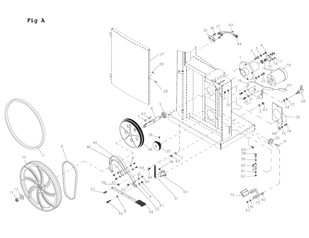 Fig-1 Diagram and Parts List for 708755B  Jet Table Saw