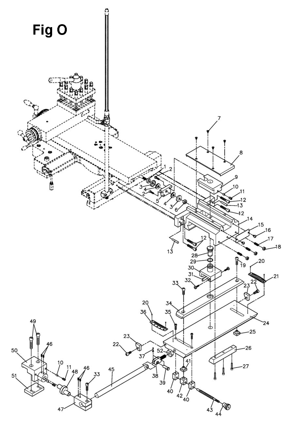 Fig-20 Diagram and Parts List for EGH-1760 892554 Jet Lathe