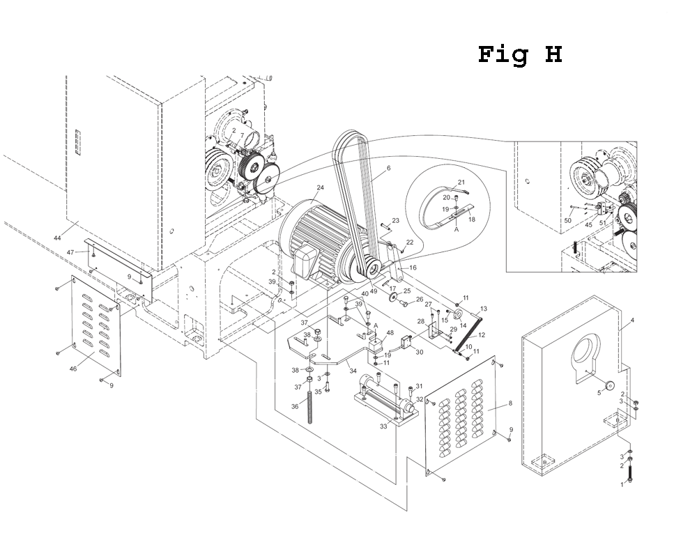 Fig-13 Diagram and Parts List for EGH-1740 892509 Jet Lathe