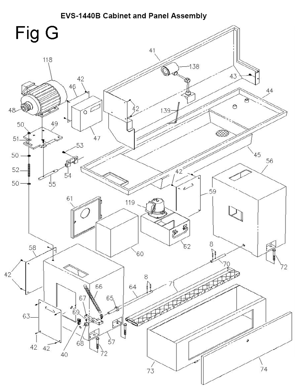 Fig-13 Diagram and Parts List for 311450  Jet Lathe