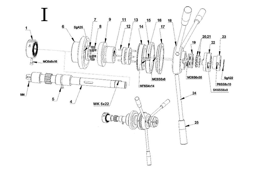 Fig-6 Diagram and Parts List for J-A2608M-PF4 354031 Jet Drill Press