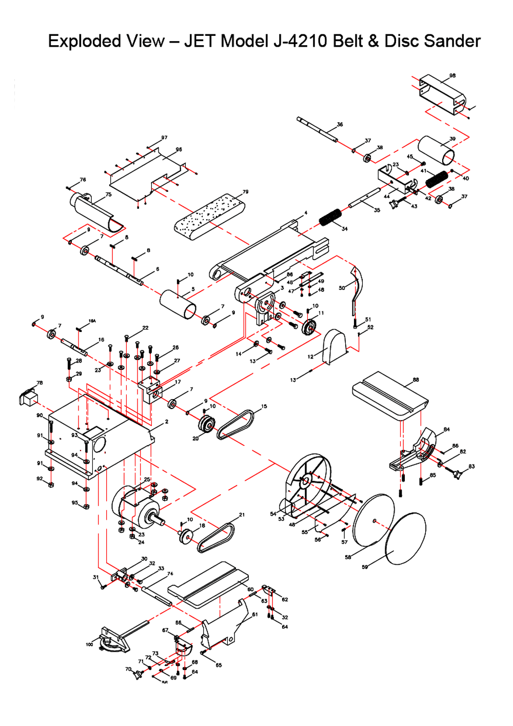 Page 1 Diagram and Parts List for 414550K  Jet Grinder