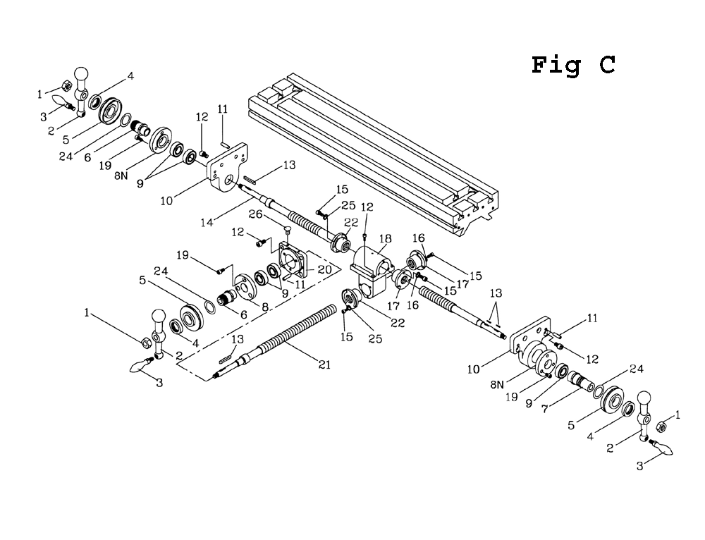Fig-2 Diagram and Parts List for JTM-1055 650057 Jet Mill