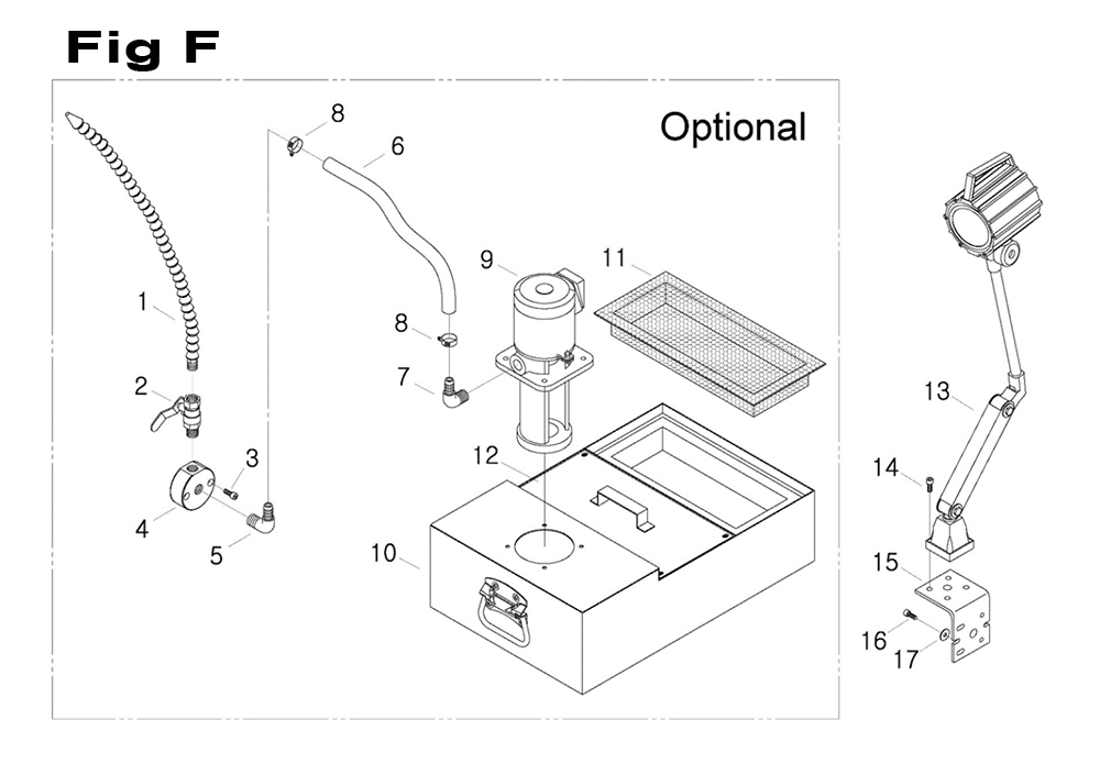 Fig-8 Diagram and Parts List for 690025  Jet Mill