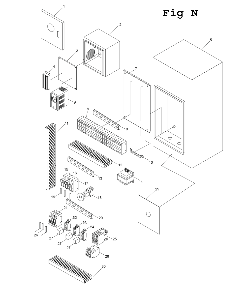 Fig-19 Diagram and Parts List for E-1236VS 892308 Jet Lathe