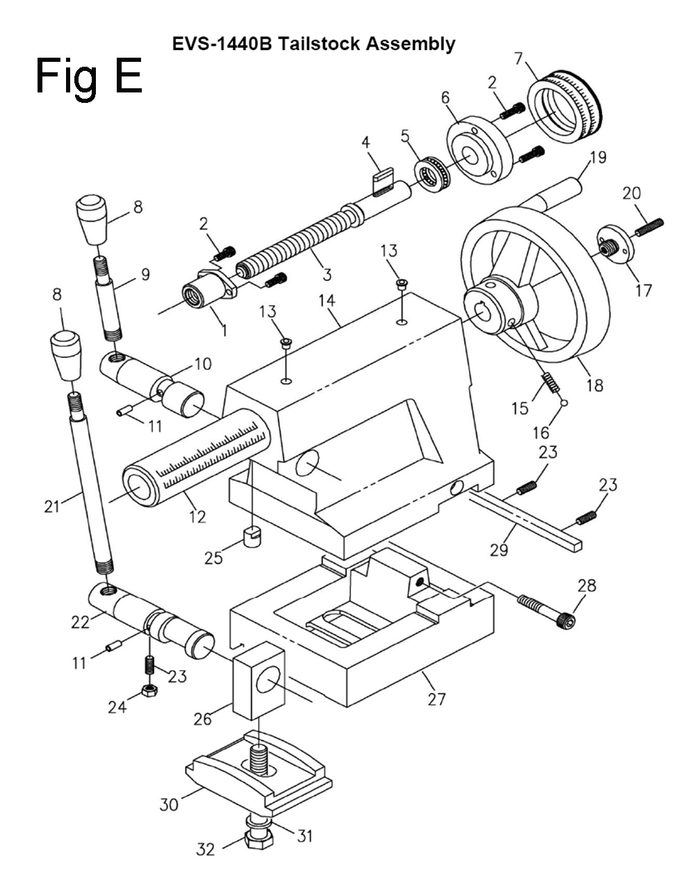 Fig-11 Diagram and Parts List for 311450  Jet Lathe