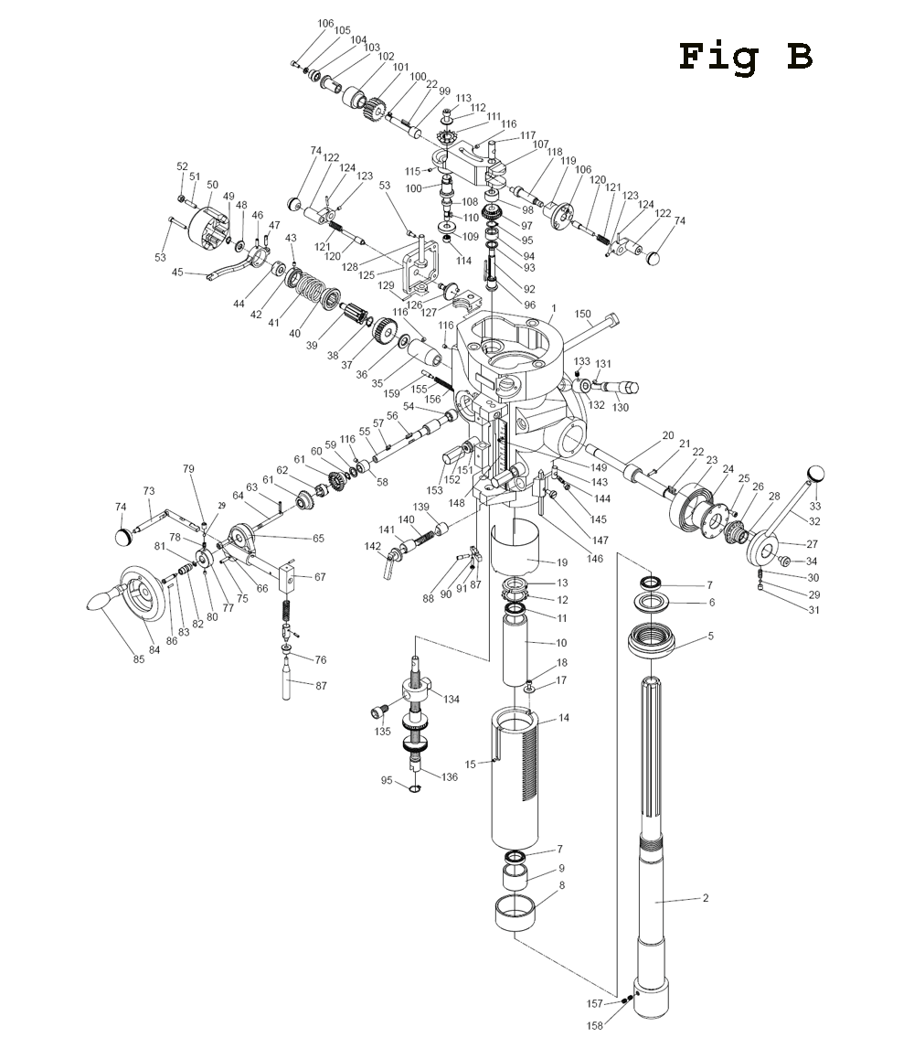 Fig-2 Diagram and Parts List for ETM-949EVS  Jet Mill