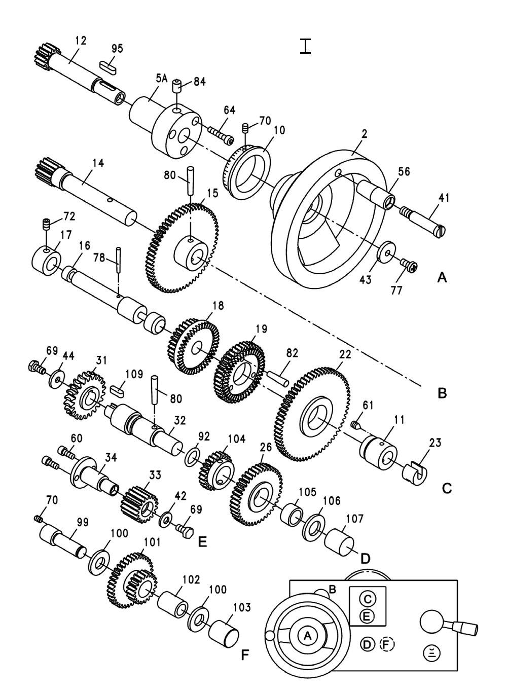Fig-9 Diagram and Parts List for 321125  Jet Lathe