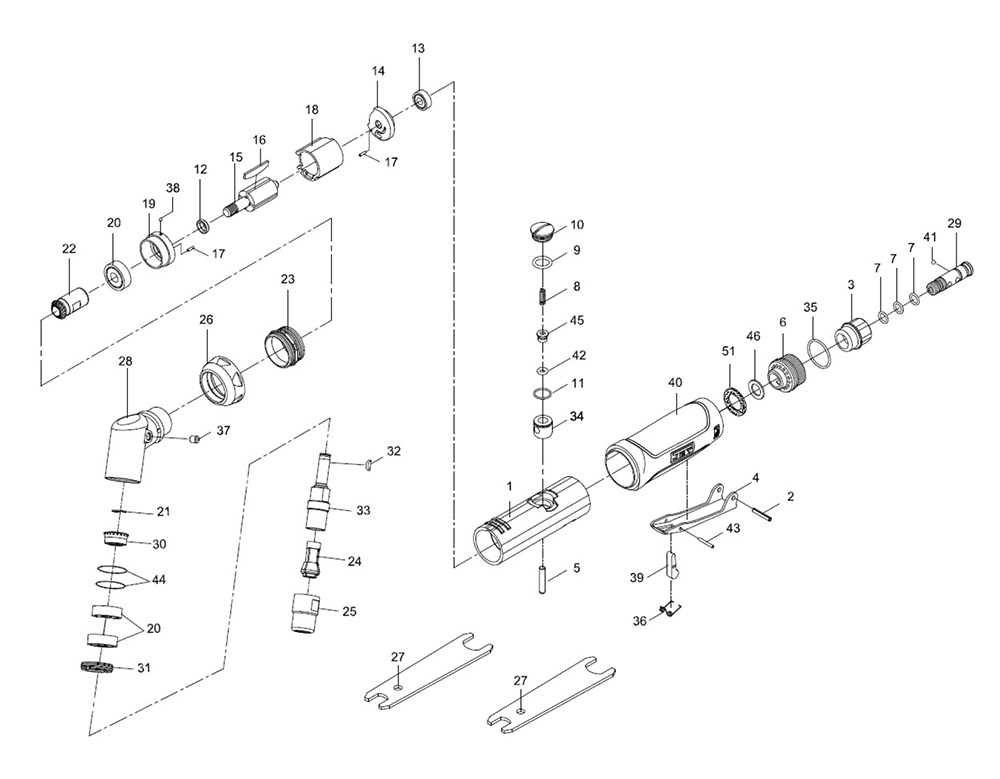 Fig-0 Diagram and Parts List for 505406  Jet Grinder