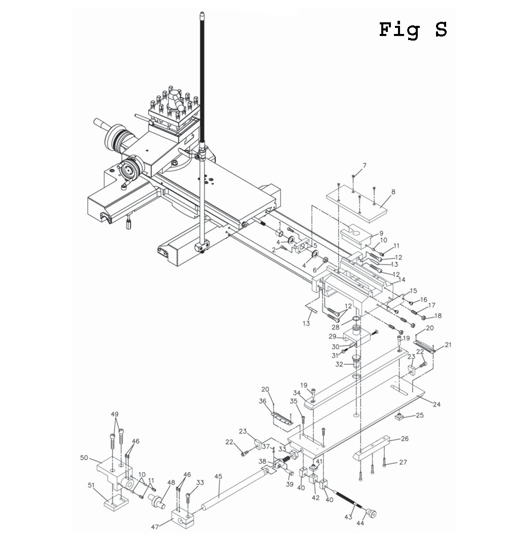 Fig-27 Diagram and Parts List for EGH-1880 892606 Jet Lathe