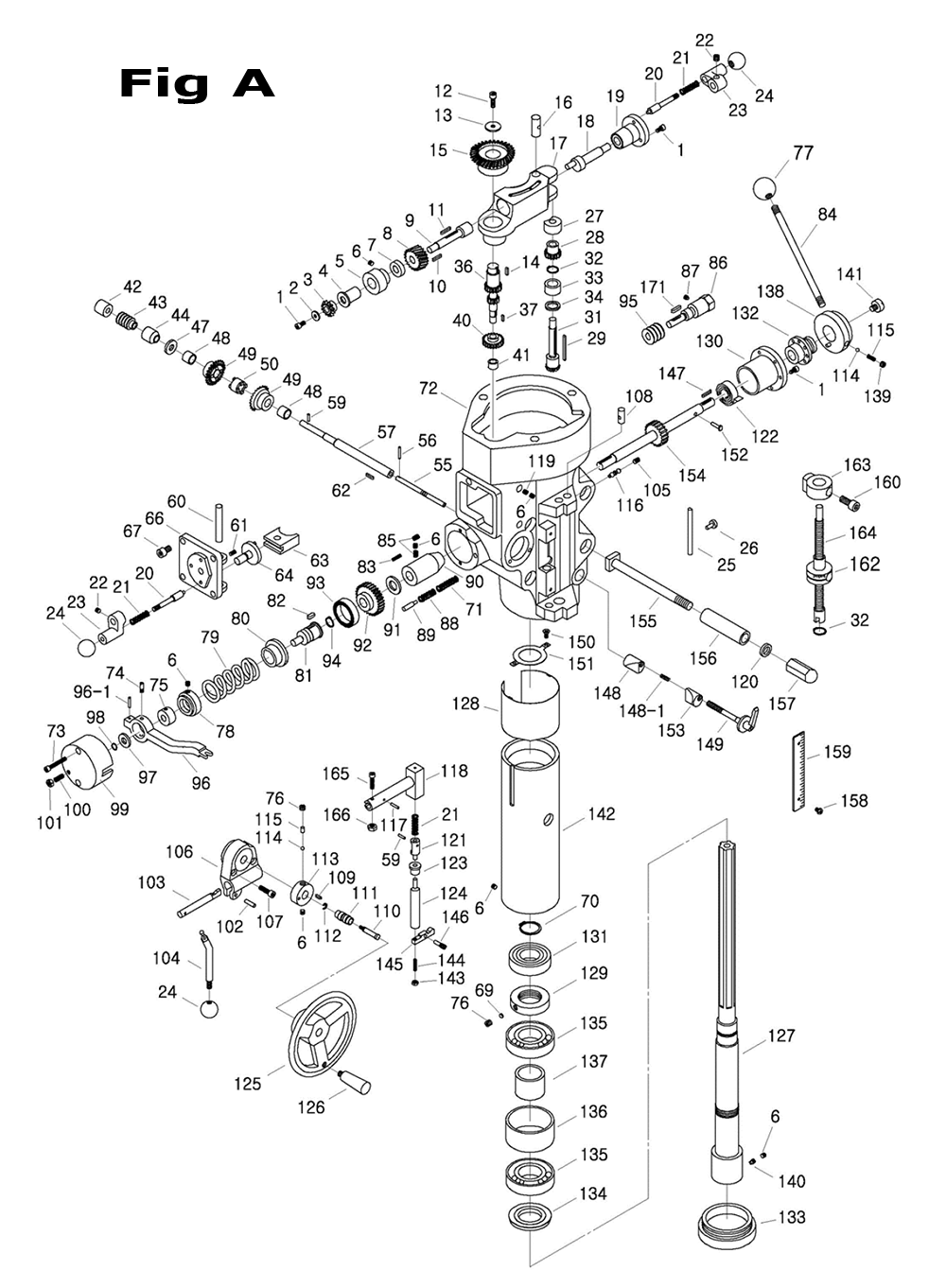 Fig-8 Diagram and Parts List for 698137  Jet Mill