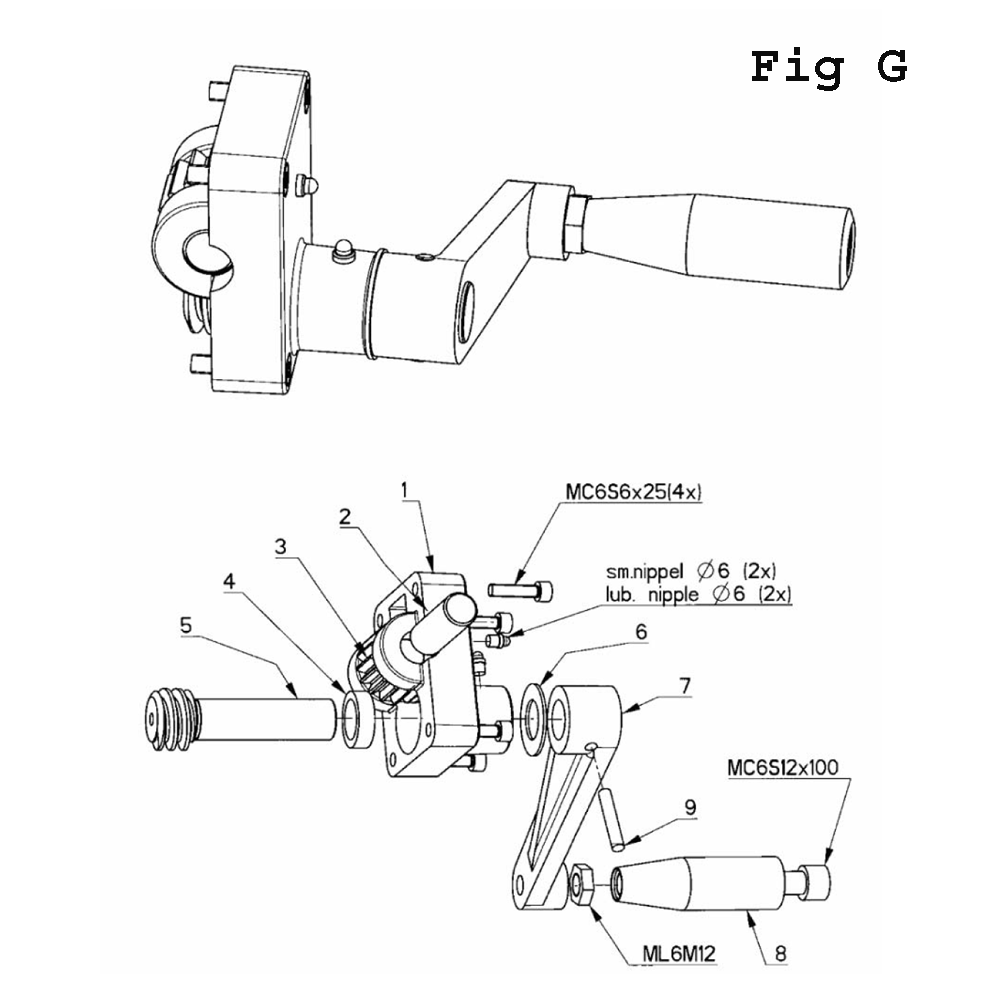 Fig-7 Diagram and Parts List for J-A3008-4 354035 Jet Drill Press