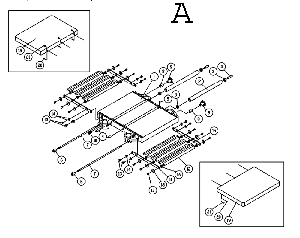 Fig-1 Diagram and Parts List for 708528  Jet Planer Jointer