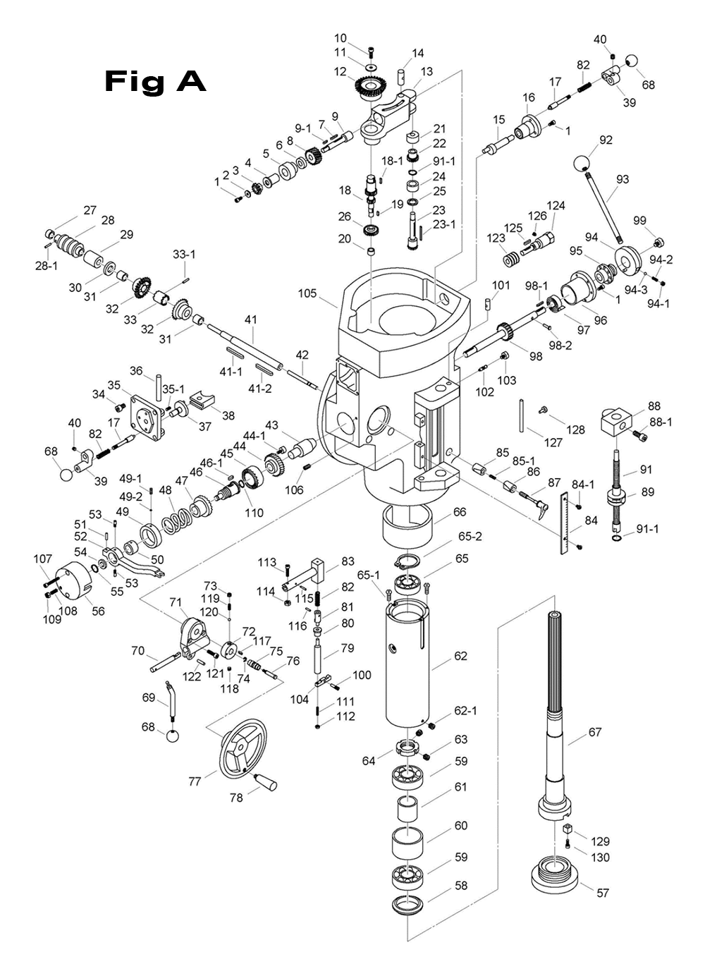 Fig-6 Diagram and Parts List for 698062  Jet Mill