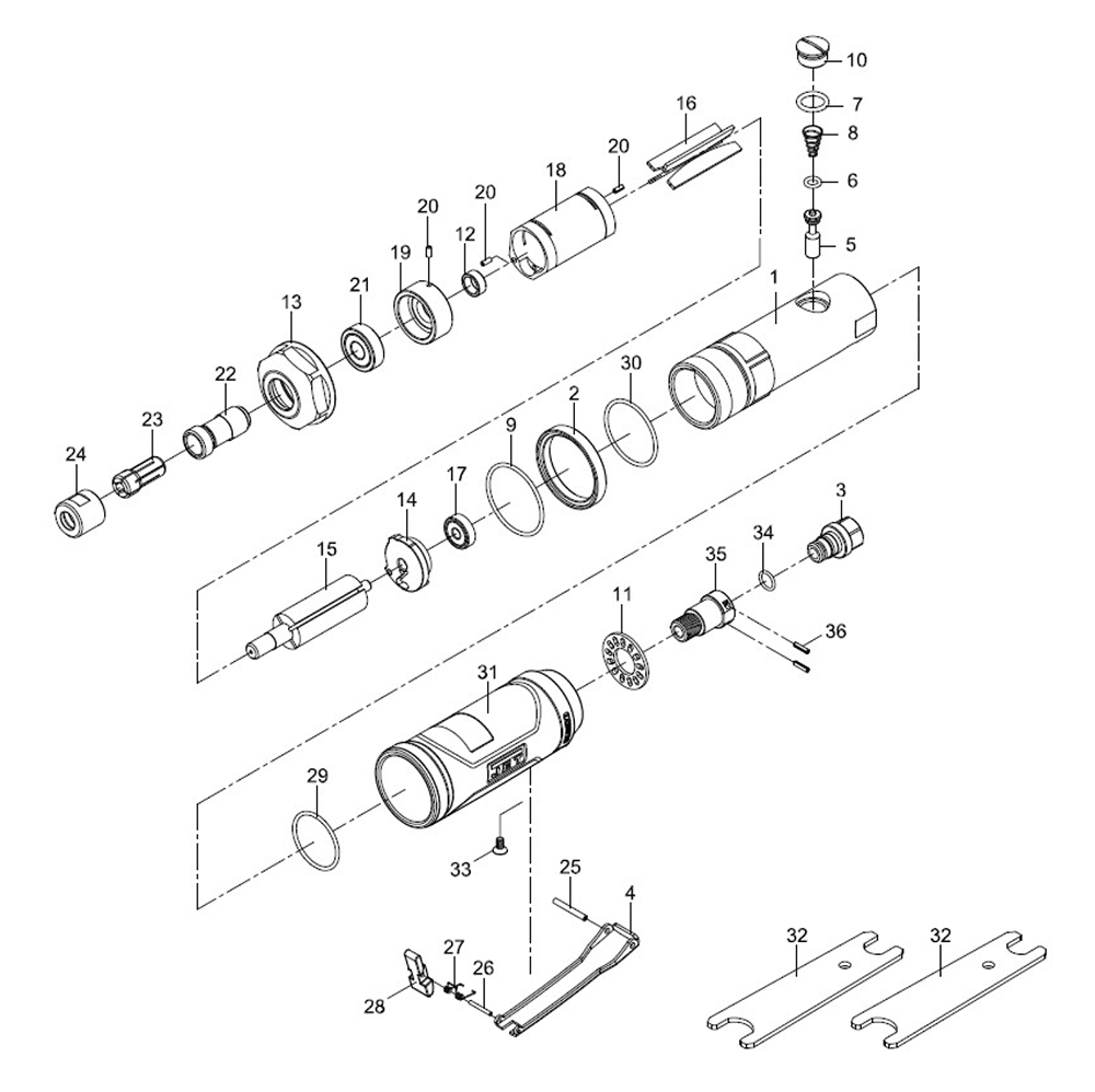 Fig-0 Diagram and Parts List for 505480  Jet Grinder