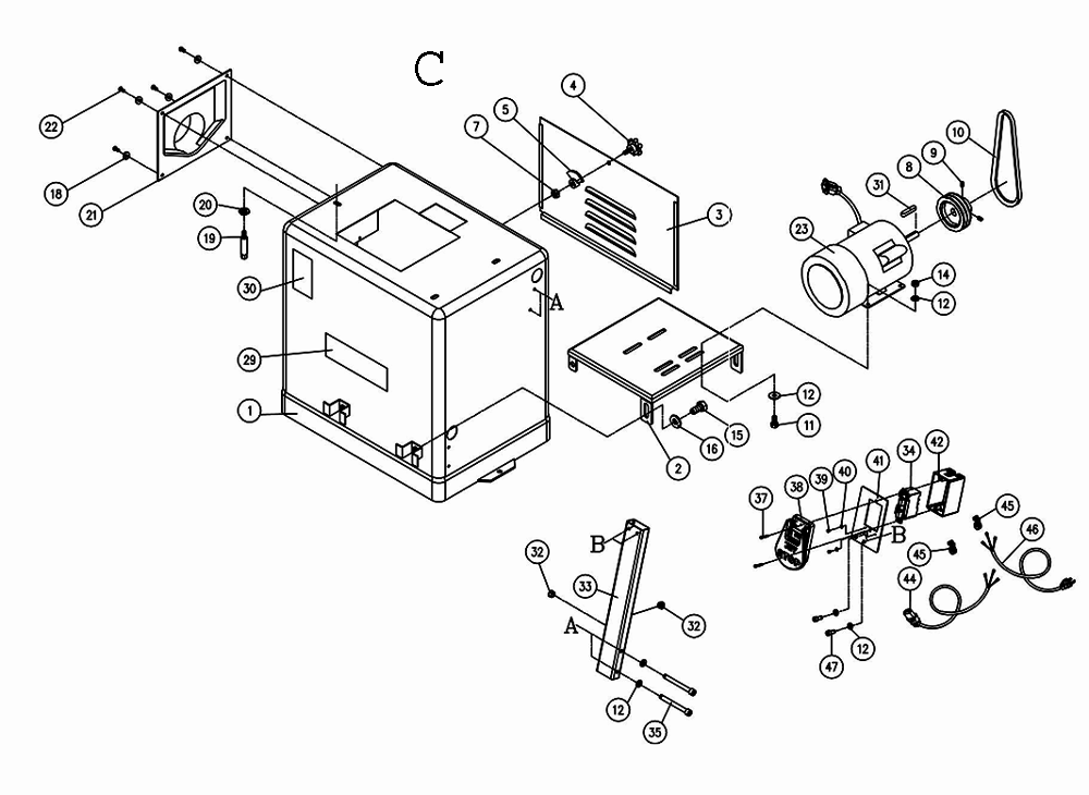 Fig-3 Diagram and Parts List for 708458K  Jet Planer Jointer