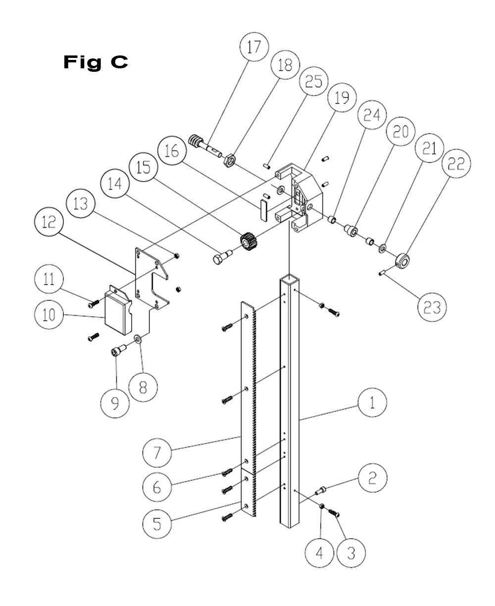 Fig-6 Diagram and Parts List for 714650  Jet Table Saw