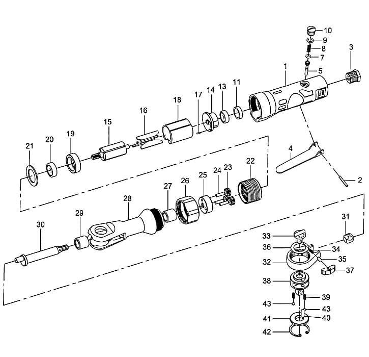 Page 1 Diagram and Parts List for JS31  Jet Wrench