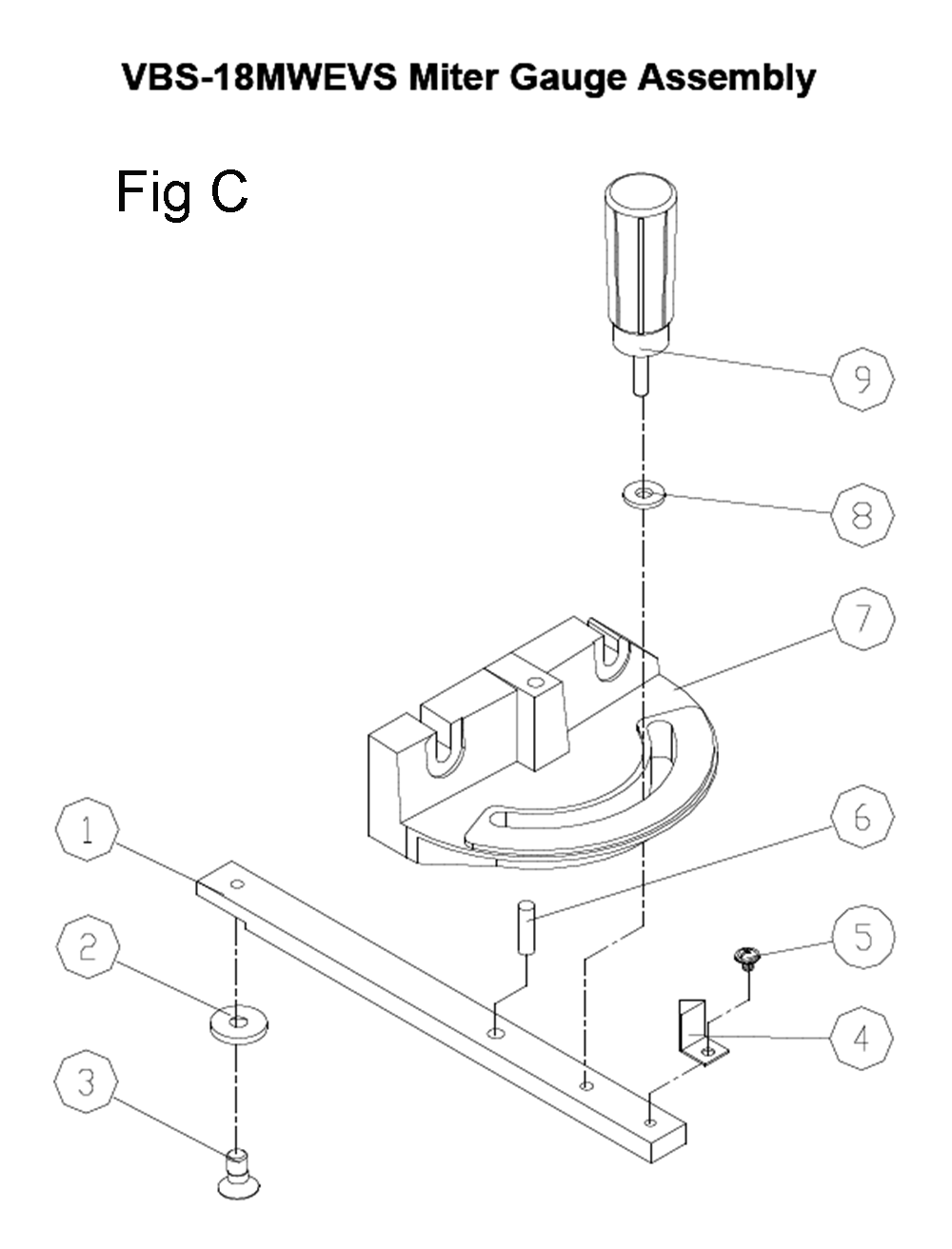 Fig-4 Diagram and Parts List for 414428  Jet Table Saw