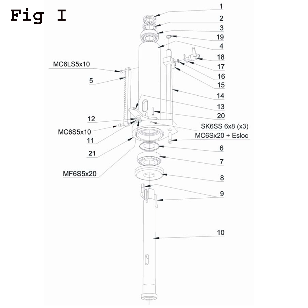 Fig-8 Diagram and Parts List for J-A3008-4 354035 Jet Drill Press