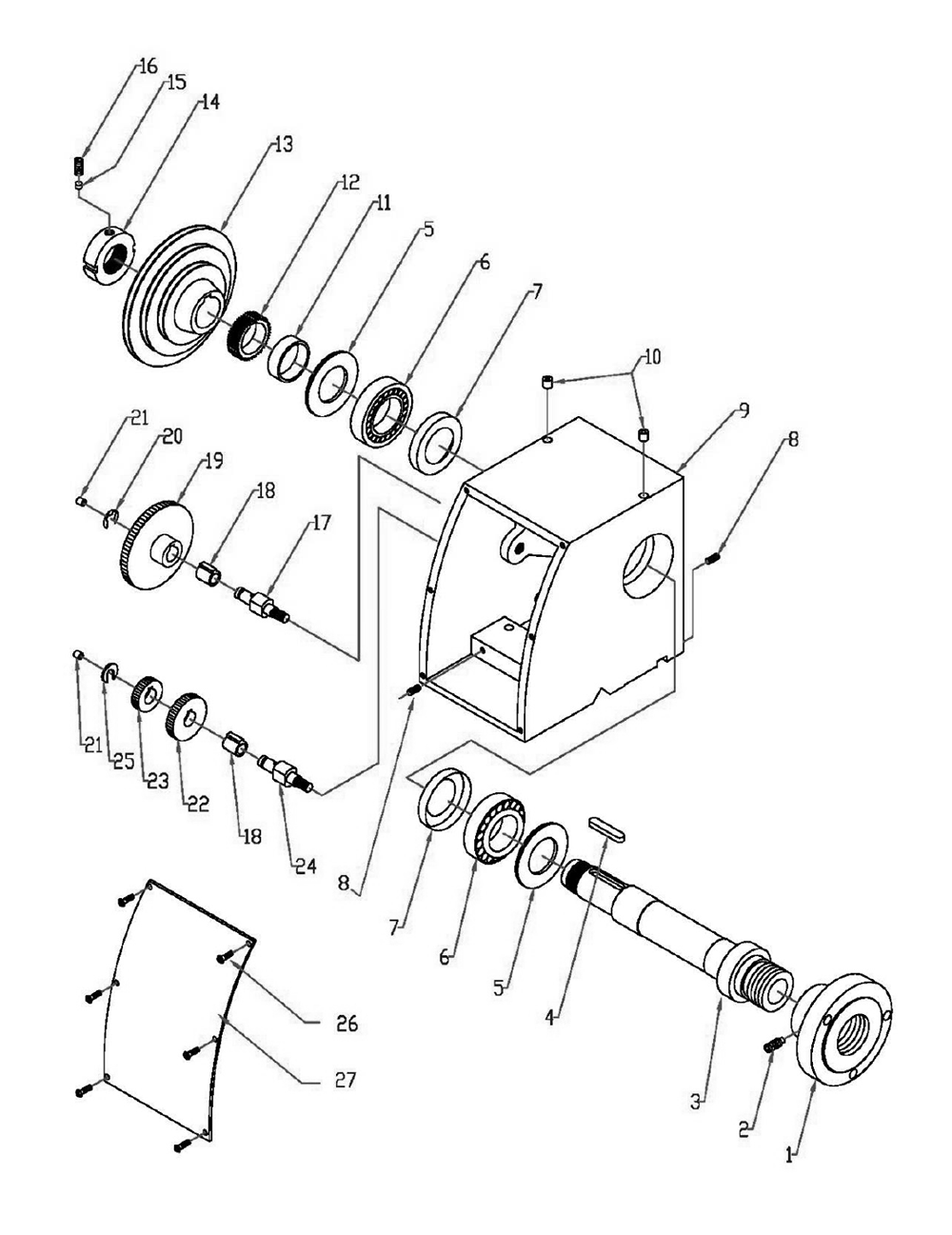 Fig-0 Diagram and Parts List for 321379  Jet Lathe
