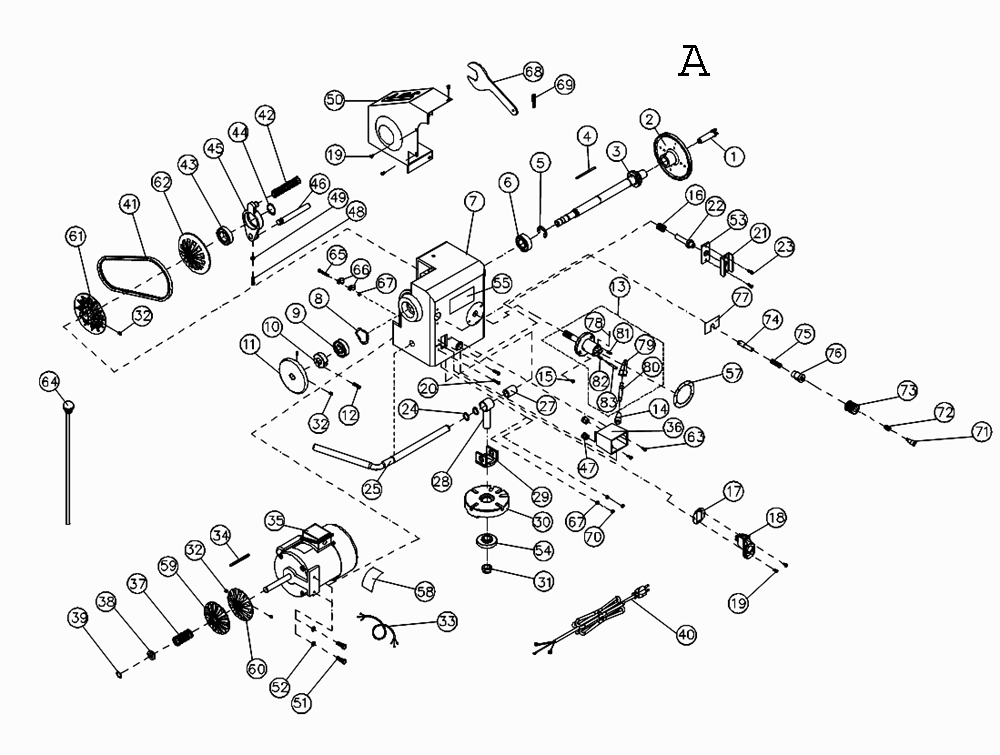 Fig-1 Diagram and Parts List for 708358K  Jet Lathe
