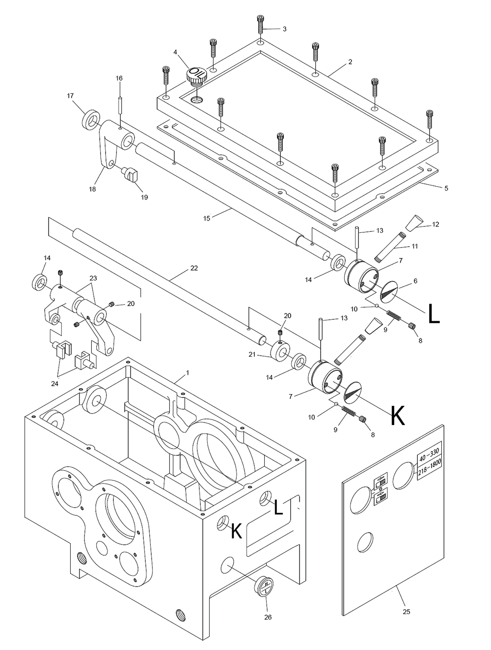 Fig-20 Diagram and Parts List for E-1236VS 892319 Jet Lathe