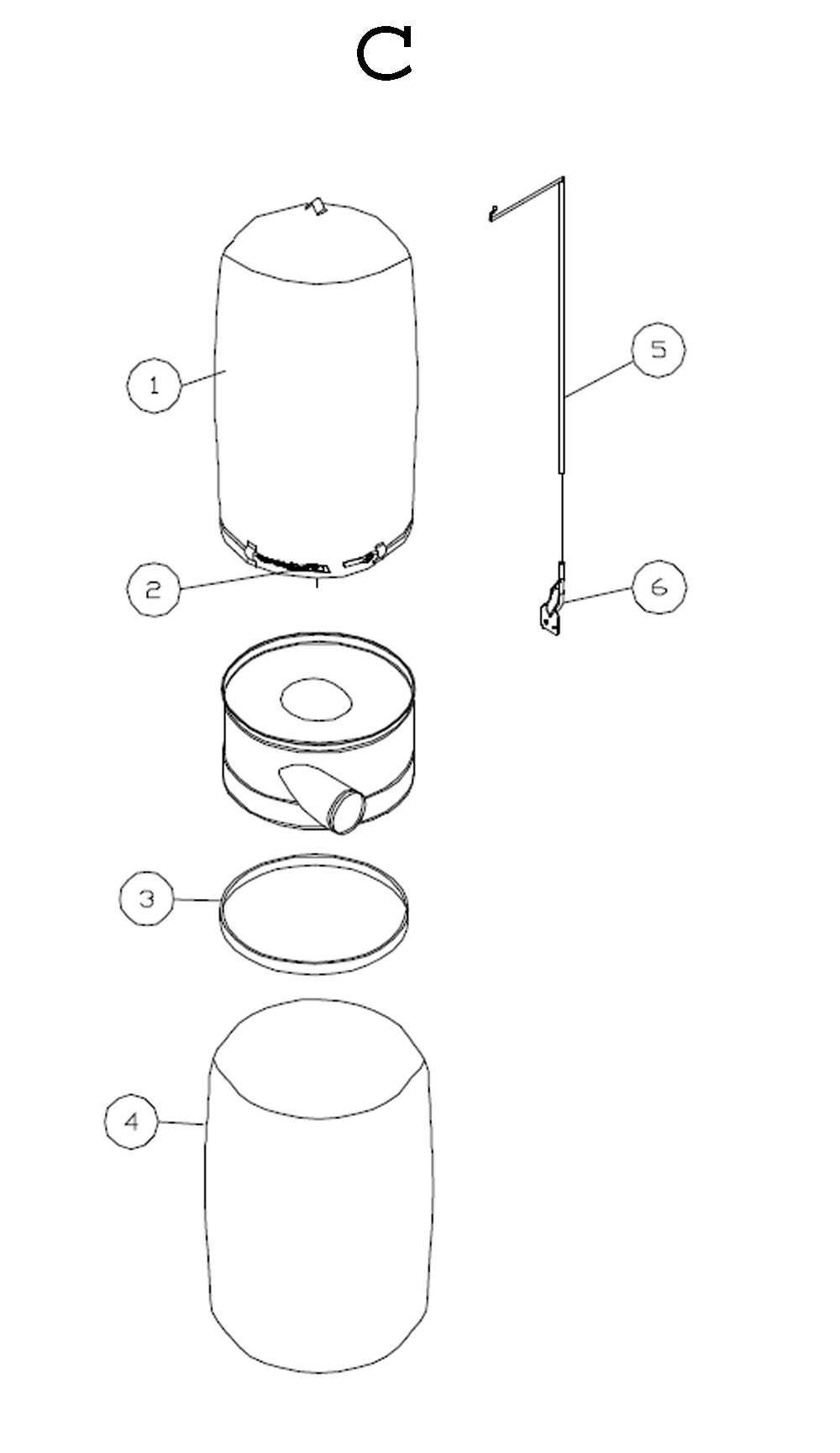 Fig-3 Diagram and Parts List for 708636K  Jet Dust Collector