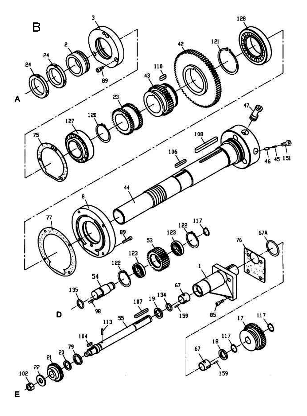 Fig-2 Diagram and Parts List for 321125  Jet Lathe