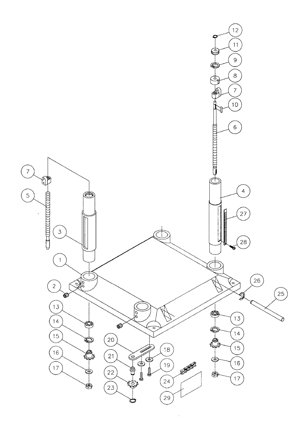 Fig-0 Diagram and Parts List for JWP-15HH 708543 Jet Planer Jointer