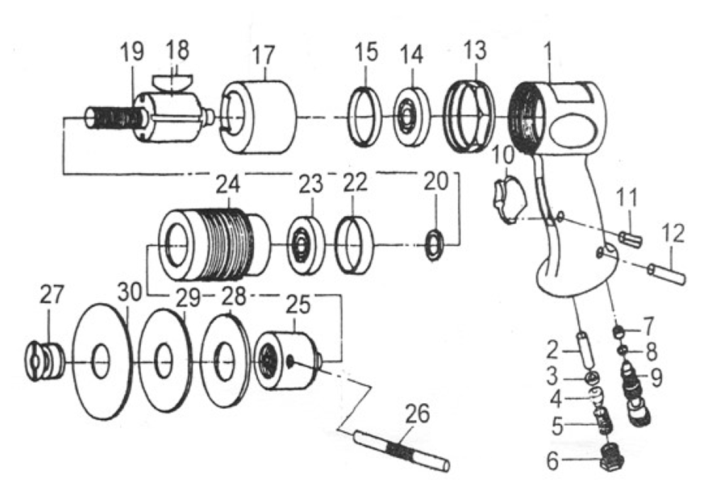 Fig-0 Diagram and Parts List for 505700  Jet Sander