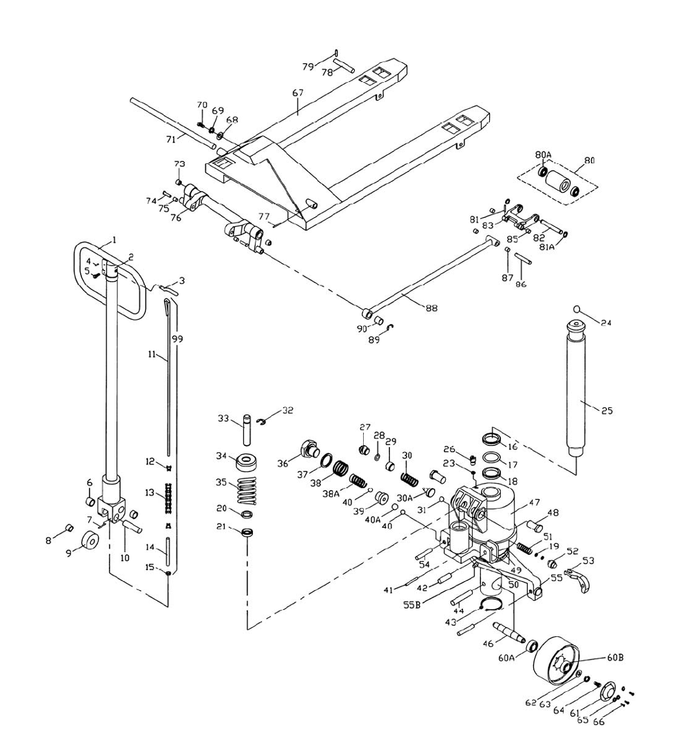 Page 1 Diagram and Parts List for 140083  Jet Hand Truck & Dolly