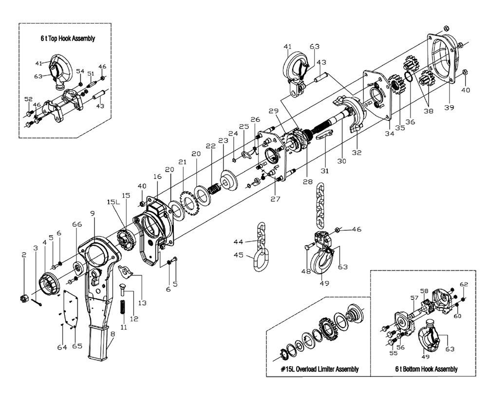 Page 1 Diagram and Parts List for 187607  Jet Hoist & Winch