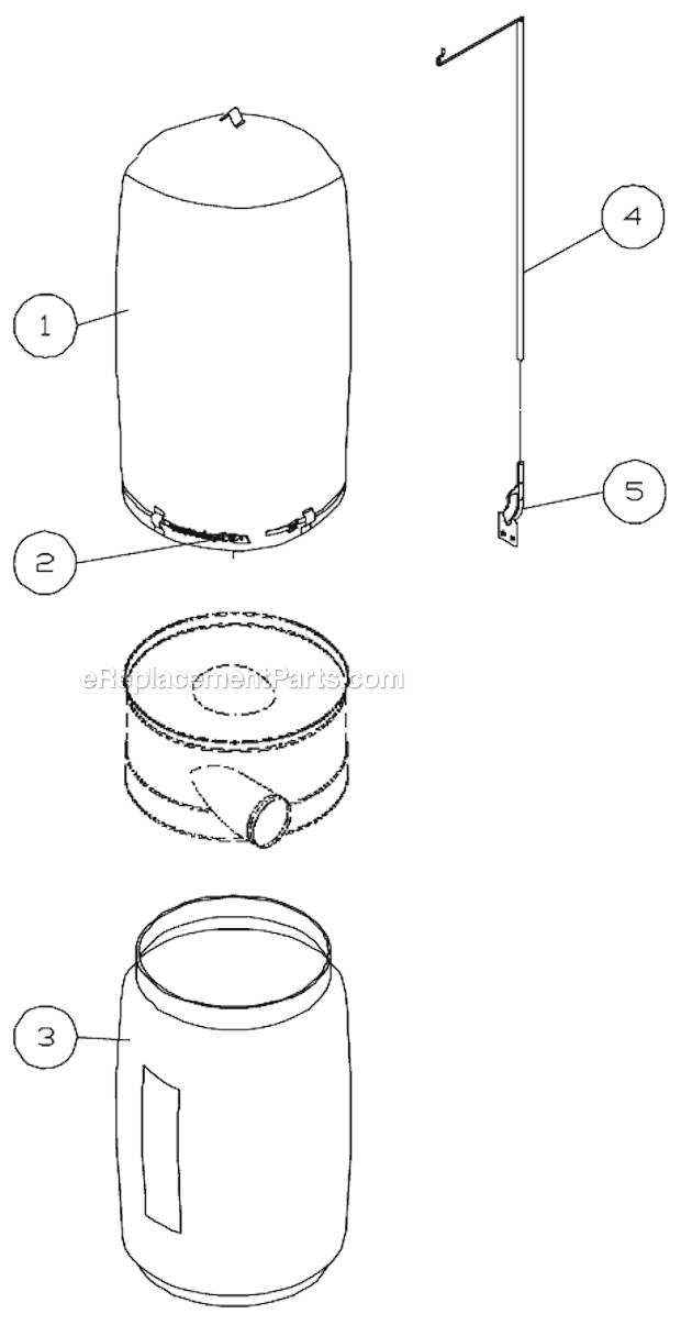 Page B Diagram and Parts List for DC-1100BK  Jet Dust Collector