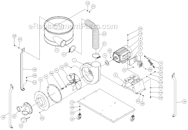 Page A Diagram and Parts List for DC-1100CK  Jet Dust Collector
