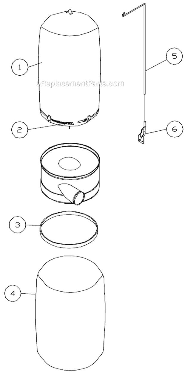 Page D Diagram and Parts List for DC-1100CK  Jet Dust Collector