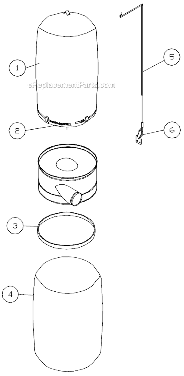 Page D Diagram and Parts List for DC-1100VX Series Jet Dust Collector