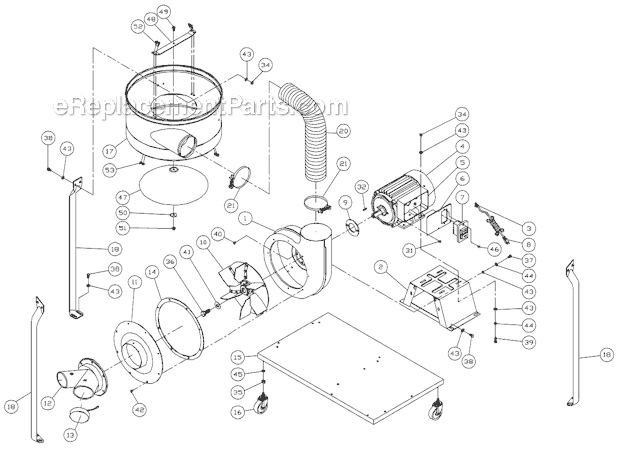 Page A Diagram and Parts List for DC-1200VX Series Jet Dust Collector