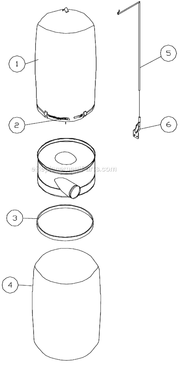 Page D Diagram and Parts List for DC-1200VX Series Jet Dust Collector